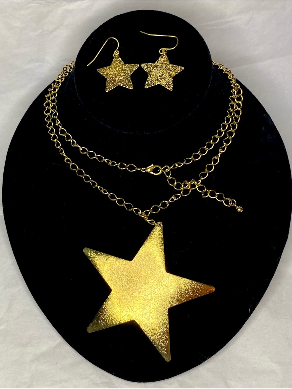 Fashion Jewelry Gold Star Necklace with Matching Earrings